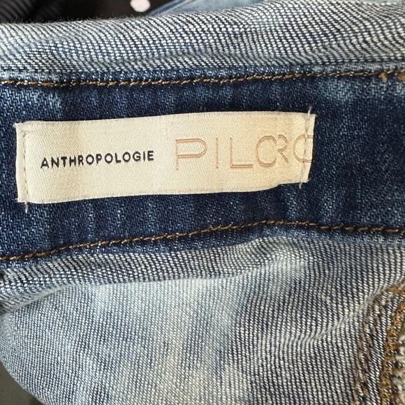 Pilcro Anthropologie Tie-Dye Denim Overalls Size 26 Crop Bib Pockets - Picture 7 of 8